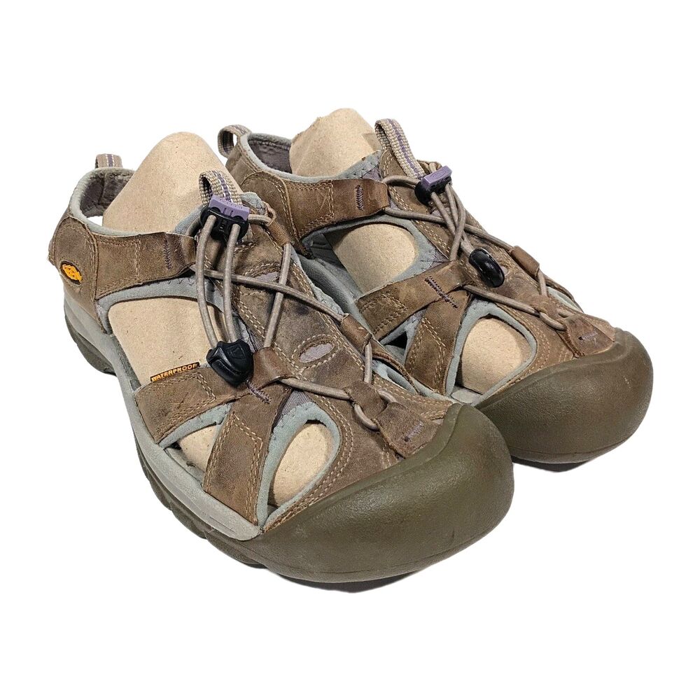 KEEN Venice H2 Women’s Size 10.5 Sandals Black Gray Drawcord Toe Cap Gorpcore
